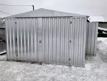 Гараж-мастерская в блестящем цинковом цвете в дер. Березняки, г. Сергиев Посад, МО