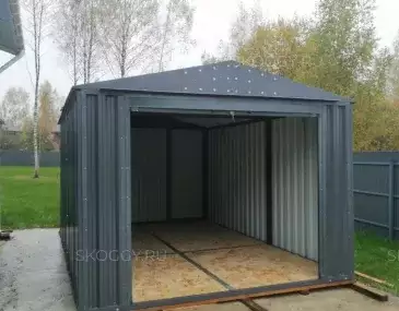 Гараж для газонокосилки и квадроцикла в графитовом цвете в дер. Соснино, Волоколамский г.о., МО